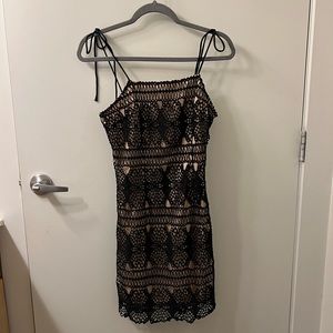 Black and Nude Mini Dress